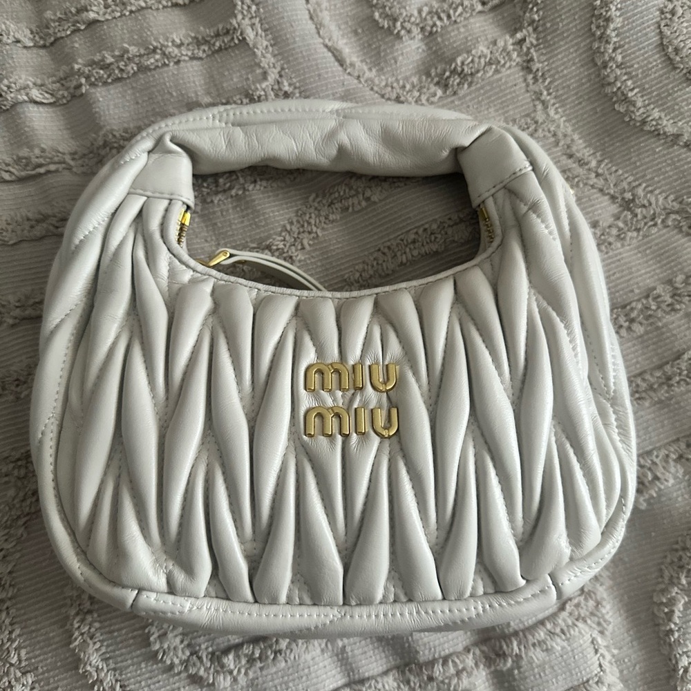 Miu Miu Cream Quilted Shoulder Bag